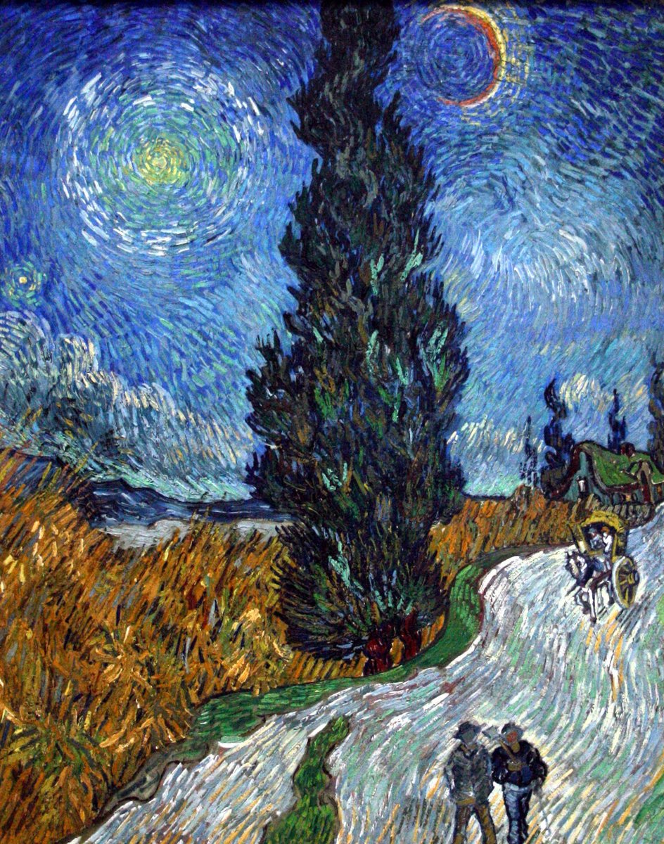 vincent van gogh 
road with cypress and star, 1890