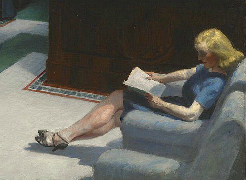 edward hopper 
hotel lobby, 1943