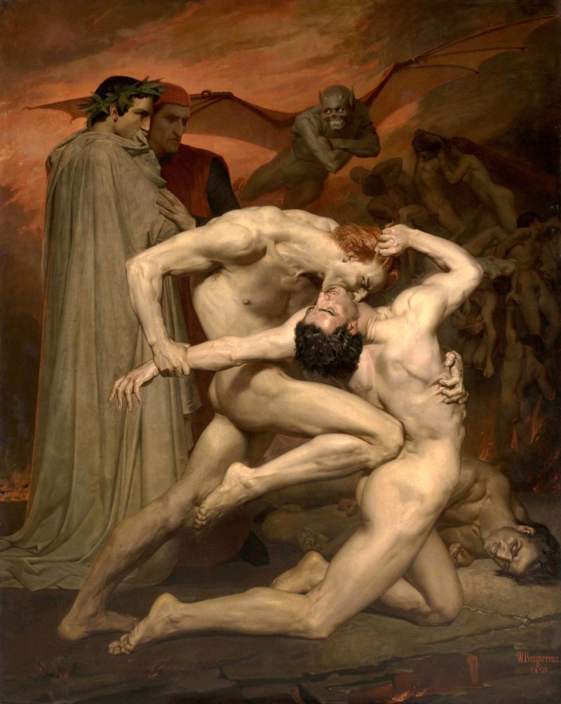 william-adolphe bouguereau
dante and virgil in hell, 1850