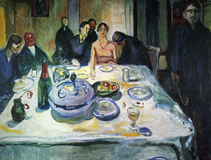edvard munch
the wedding of the bohemian, munch seated on the far left, 1925